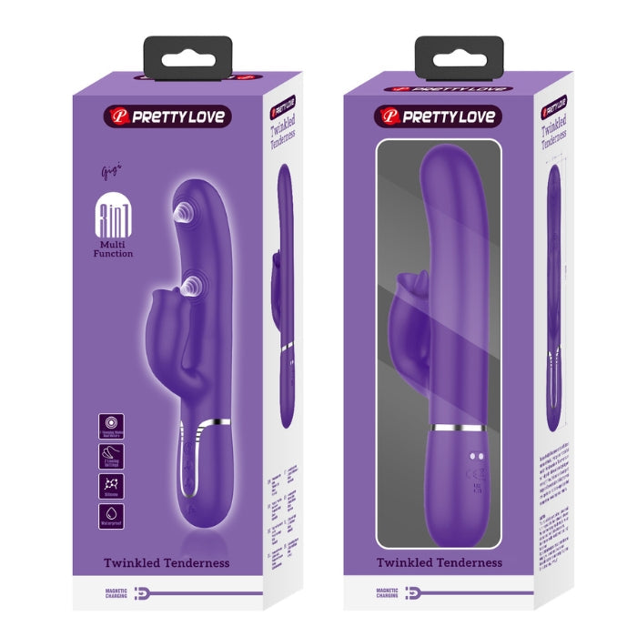 Pretty Love Gigi purple rabbit vibrator in retail packaging