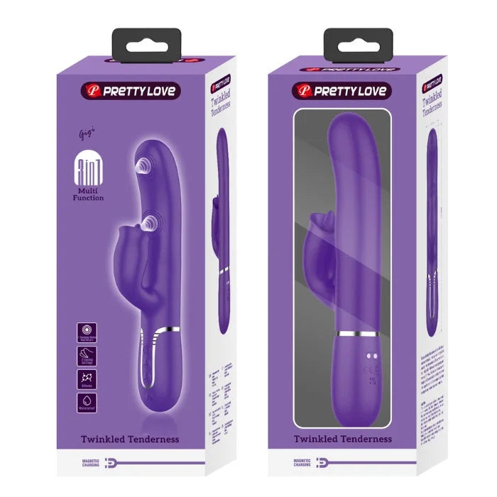 Pretty Love Gigi purple rabbit vibrator in retail packaging