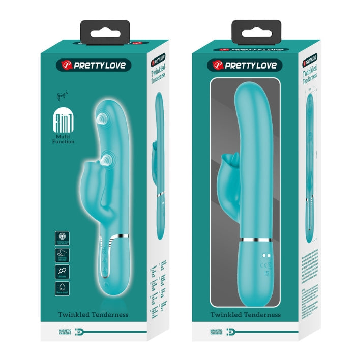Pretty Love Gigi aqua rabbit vibrator with clit licker