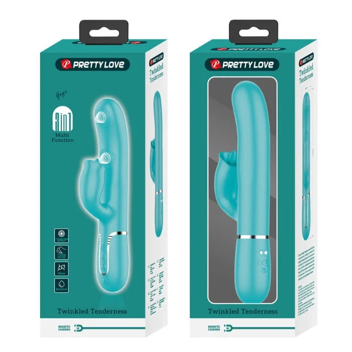 Pretty Love Gigi aqua rabbit vibrator with clit licker