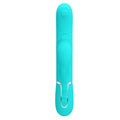 Pretty Love Gigi aqua rabbit vibrator with turquoise silicone textured grip