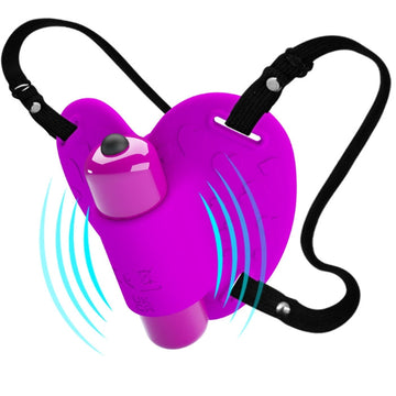Show some love to the Pretty Love new strap-on struck 10 function clitoral stimulator. This vibe is as cute as it is climatic! Switch on the vibrator using the easy, one-click button and explore the 10 vibration settings on offer. Sitting directly behind the ridge in the centre of the toy, receive intense pleasure as the bullet powers the vibrations to your clit.