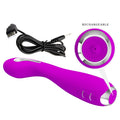 Pretty Love Hector electric shock vibrator in vibrant purple with silver accents and USB cable