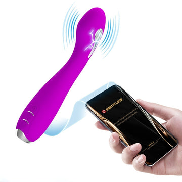 Pretty Love Hector electric shock vibrator in vibrant purple silicone with curved design and silver tip