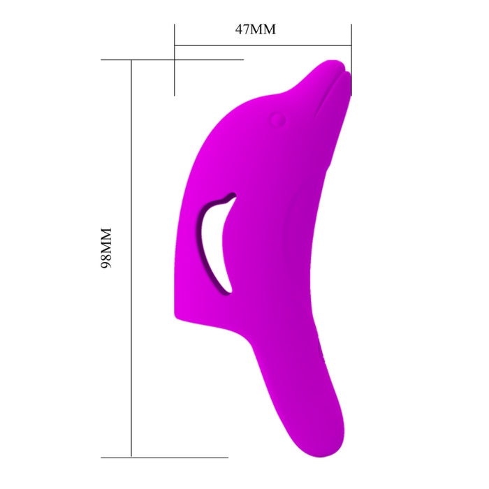 Fingerplay is more satisfying with this slip-on silicone vibrator. Build your pleasure from scratch with 10 vibration intensities and patterns. Body-safe and easy to clean, feel your way to the top with this dolphin. Enjoyed externally and internally, the velvet-smooth sheath slips on to extend your rubbing range with an angled, textured fingertip that doesn’t just scratch the surface of your satisfaction!