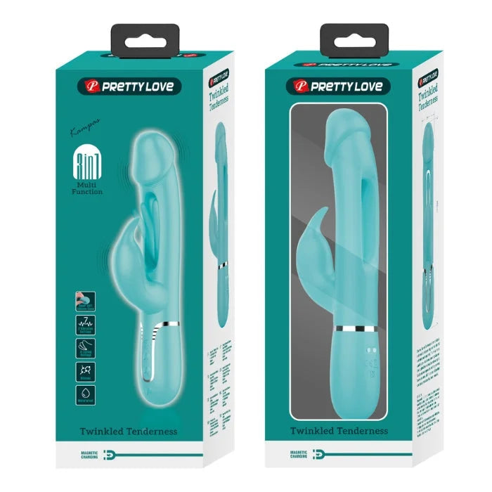 Pretty Love Kampas Flap rabbit vibrator with clit licker in aqua
