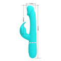 Pretty Love Kampas Flap Rabbit Vibrator with Teal Silicone and Silver Band