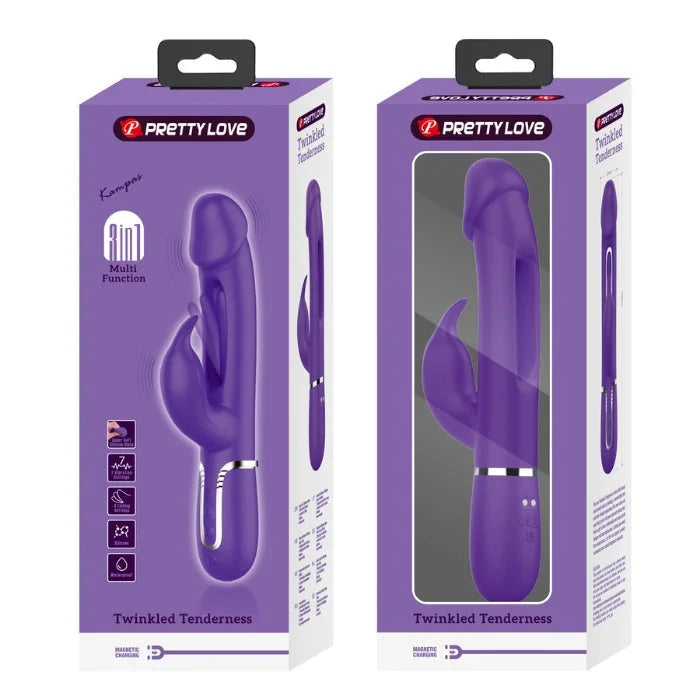 Pretty Love Kampas Flap Rabbit Vibrator with Clit Licker in Purple