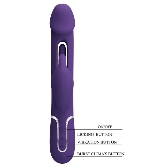Purple Pretty Love Kampas flap rabbit vibrator with clit licker