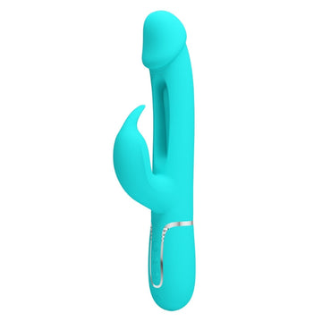 Pretty Love Kampas Flap Rabbit Vibrator with Clit Licker in aqua turquoise silicone