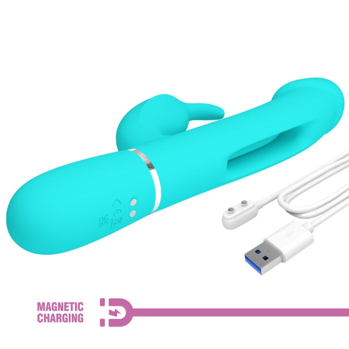 Pretty Love Kampas flap rabbit vibrator with clit licker in aqua