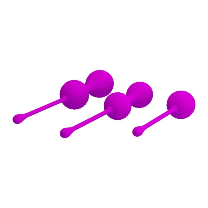 Pretty Love Purple Kegel Ball Set with 3 Vibrant Silicone Beads