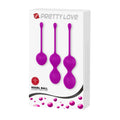 Pretty Love purple kegel ball set with 3 smooth silicone balls