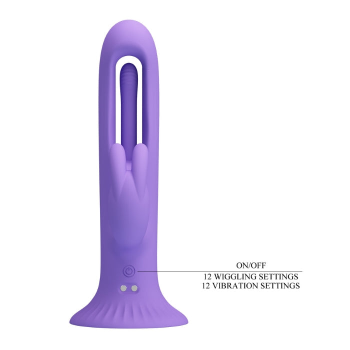 Pretty Love Killmoulis Rabbit Flap Vibrator in purple silicone with 12 settings