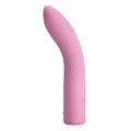 Pretty Love Kissell vibrator in pink with ribbed silicone body