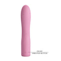 Pretty Love Kissell vibrator in pink with silky silicone body and ribbed texture