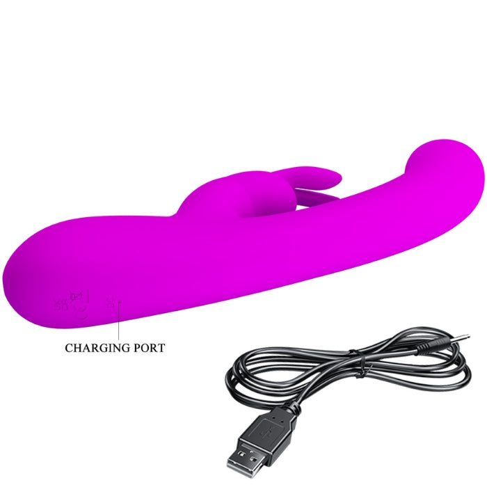 Pretty Love Lamar Rabbit Vibrator in purple silicone with USB charging