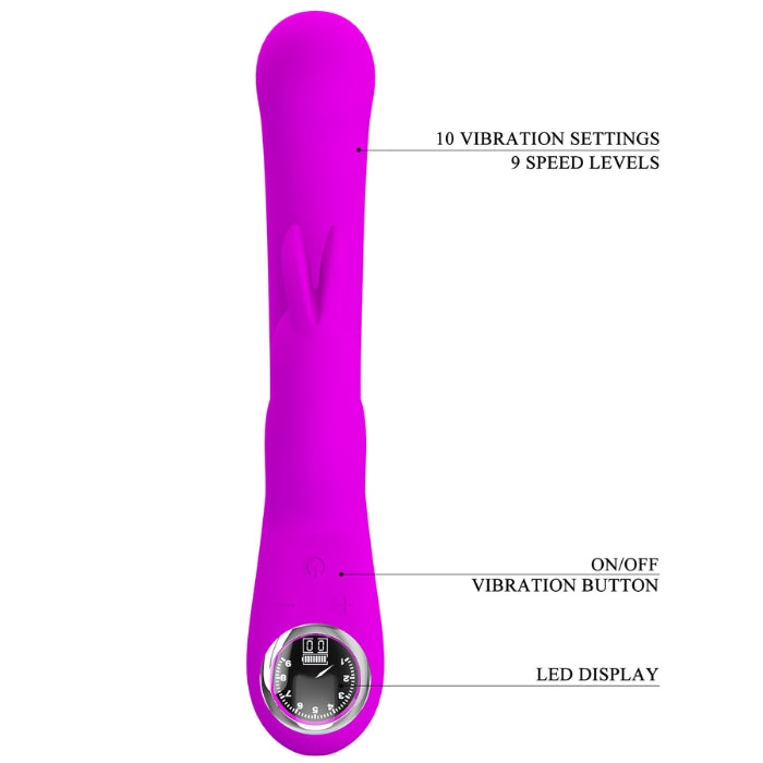 Pretty Love Lamar Rabbit Vibrator in purple with LED base