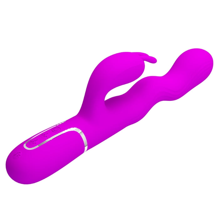 Pretty Love Laursen waving vibrator in vibrant magenta silicone with silver trim
