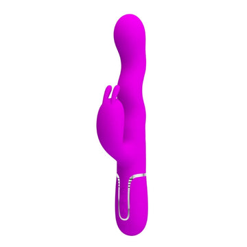 Pretty Love Laursen waving vibrator in vibrant magenta silicone with silver trim