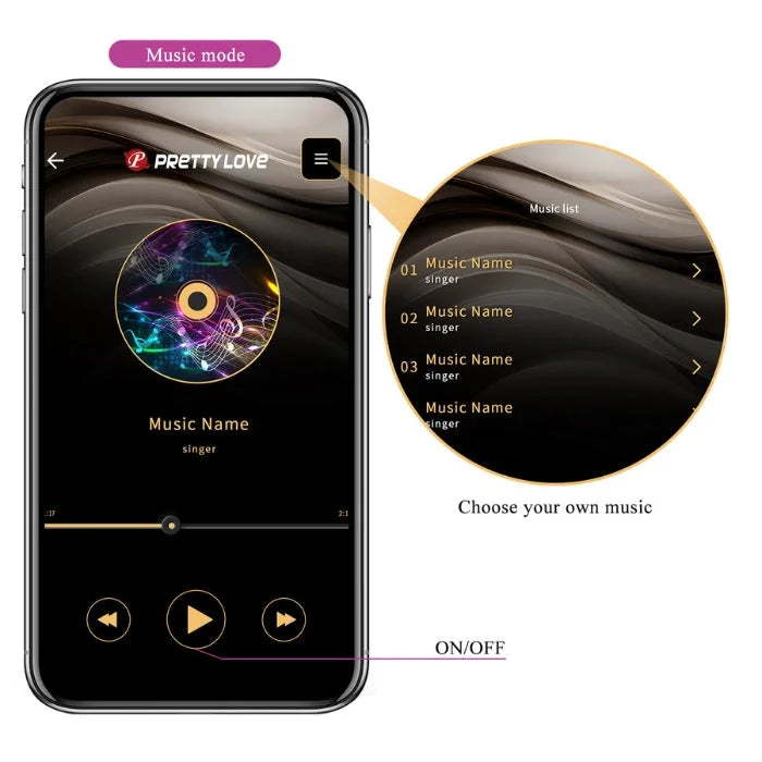 Purple Pretty Love Leviathan egg bullet vibrator with music player app