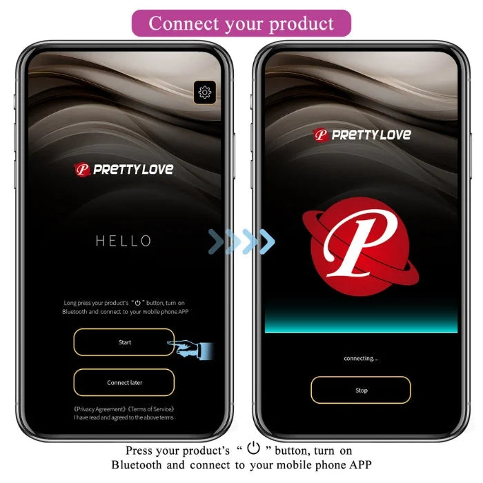 Purple Pretty Love Leviathan egg bullet vibrator with app interface