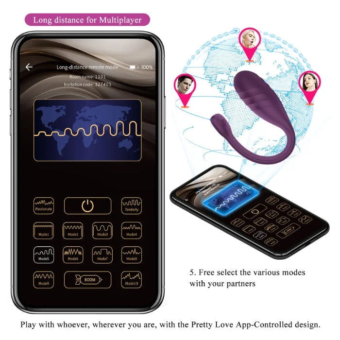 Pretty Love Leviathan Egg Bullet purple panty vibrator with app control