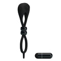 Pretty Love Locker black silicone cock ring with ball harness