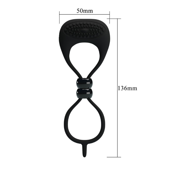 Pretty Love Locker black silicone ball harness with textured anal beads