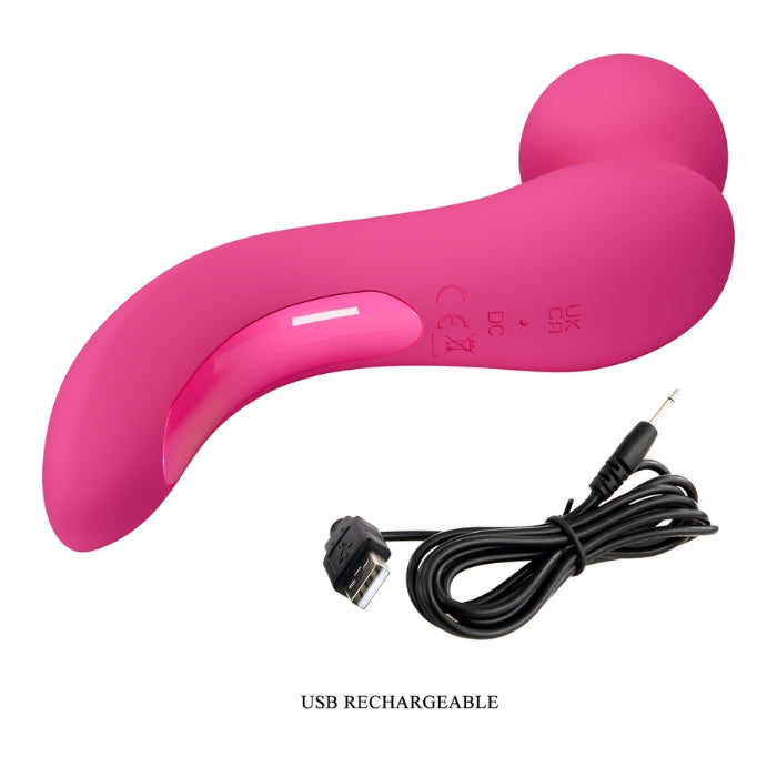 Pretty Love Lois G-Spot Wand Pink with flexible head and cordless design