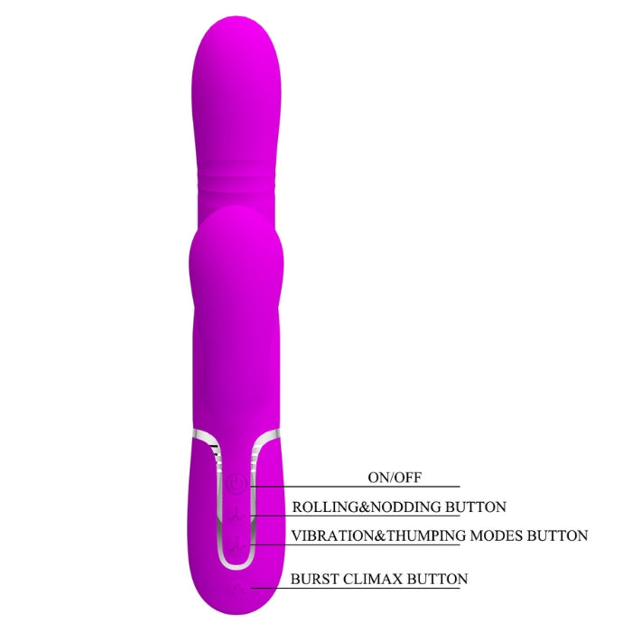 Pretty Love Mariana rabbit vibrator in pink with purple silicone body