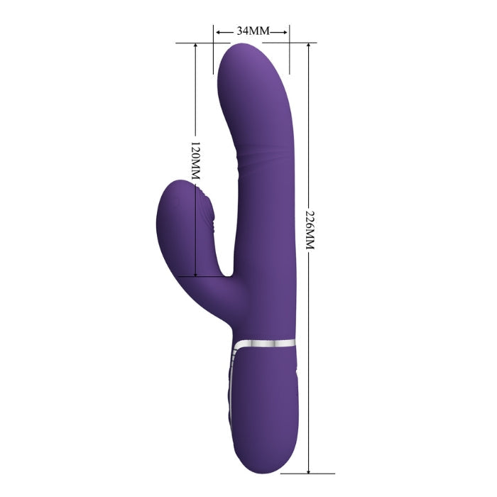 Pretty Love Mariana purple rabbit vibrator with nodding shaft settings