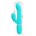 Pretty Love Mariana aqua rabbit vibrator with teal silicone and silver band