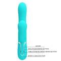 Pretty Love Mariana rabbit vibrator in aqua with teal silicone and silver buttons