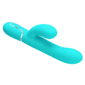 Pretty Love Mariana aqua rabbit vibrator with turquoise silicone and thrusting dual stimulation