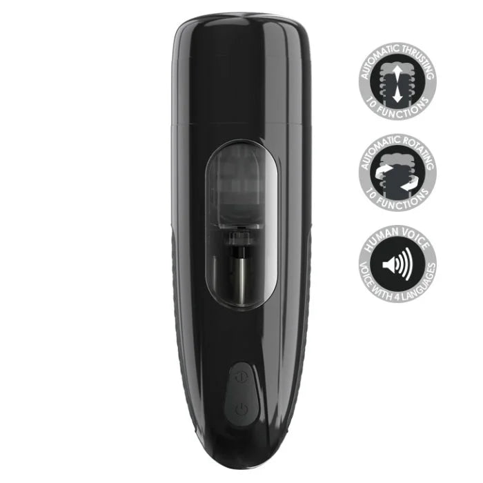 Pretty Love Marlon black glossy masturbator with thrusting mechanism