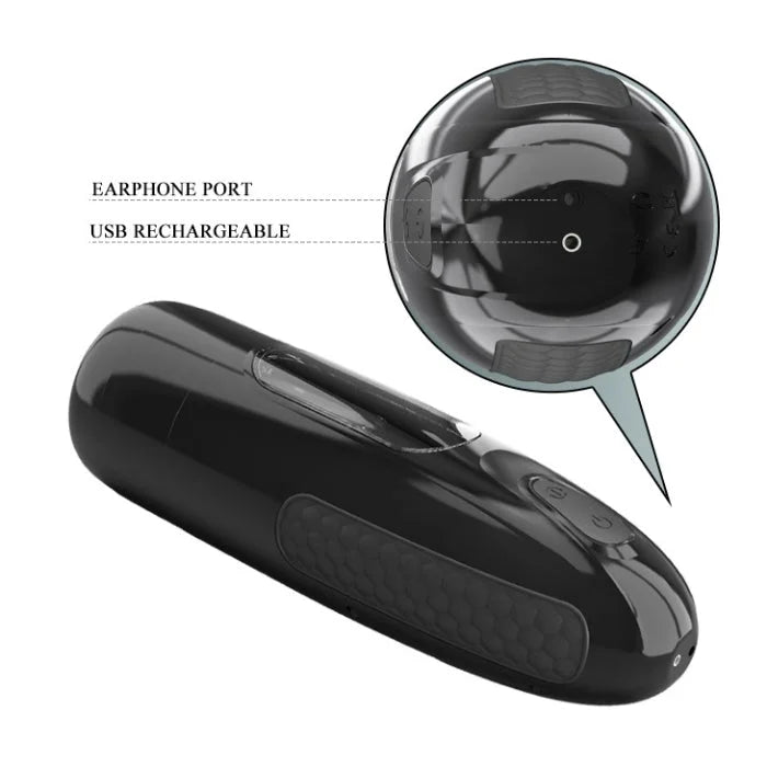 Pretty Love Marlon masturbator with black glossy USB toy and sexy voice