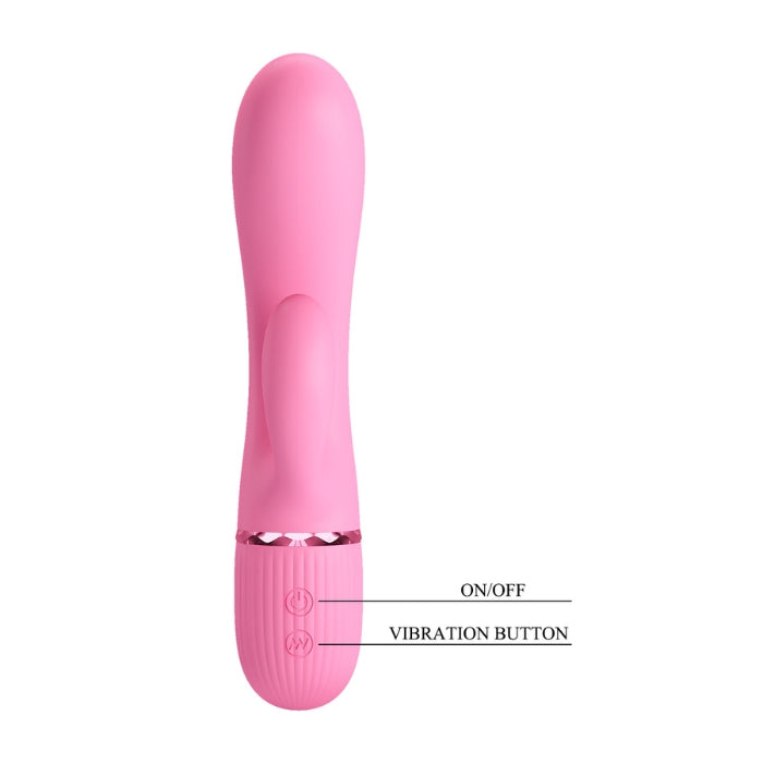 Pretty Love Marski rabbit vibrator in velvet silicone, baby rose