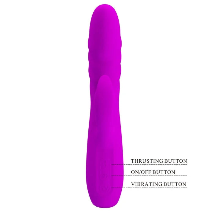 Pretty Love Melanie thrusting rabbit vibrator in pink with ridges