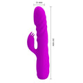 Pretty Love Melanie pink thrusting rabbit vibrator with purple silicone curved design
