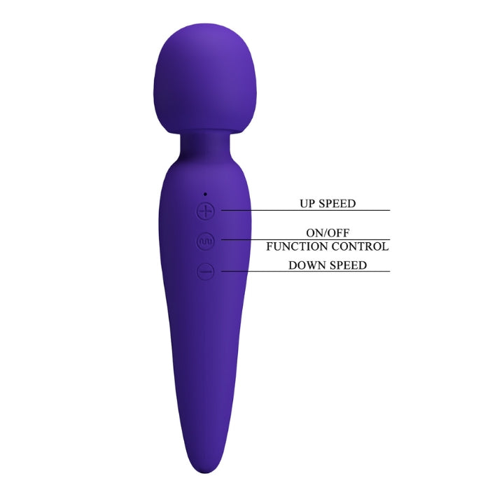 Pretty Love Meredith purple silicone wand vibrator with controls
