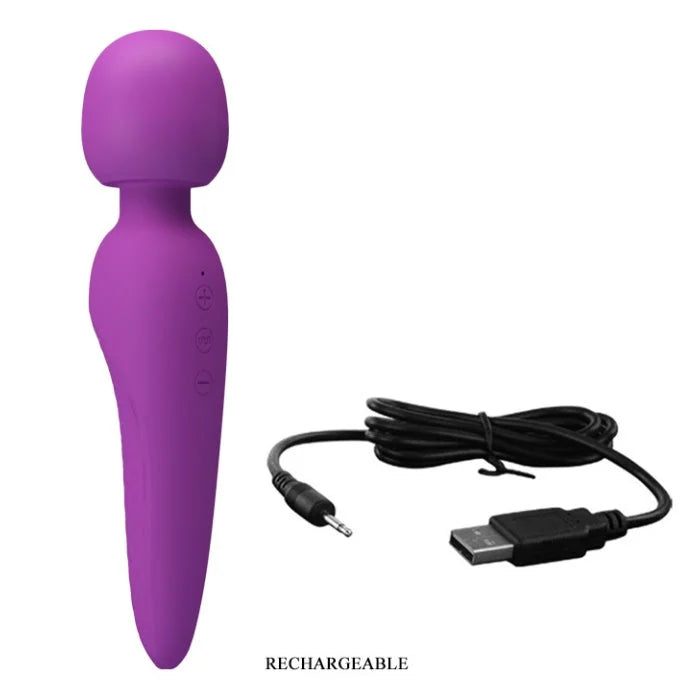 Pretty Love Meredith purple silicone rechargeable wand massager