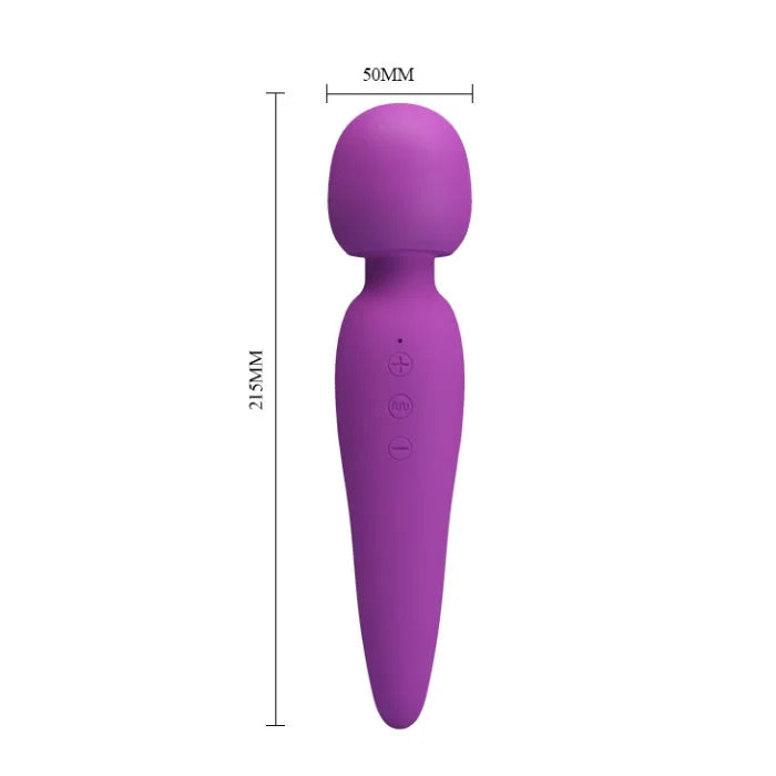 Pretty Love Meredith purple silicone wand massager with 3 buttons