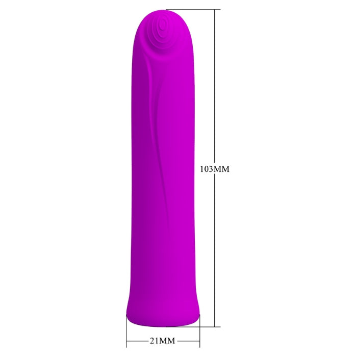 This mini vibrator is in a beautiful design and has a pronounced, stimulating concentric circles pattern – it also fits discreetly inside any handbag. The 12 vibration modes provide a lot of variety during intimate fun. The vibration modes can also be easily controlled at the push of a button. The vibrator remembers the last vibration mode with it's clever memory function. USB rechargeable.