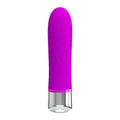 This vibrator delivers incredibly pleasurable stimulation by combining ultra-intense vibrations with a cleverly shaped design. Made from elite silicone with a polished plastic base, this vibrator is smooth, sophisticated, and features12 powerful vibrating patterns. Takes 1 AA battery (not included).