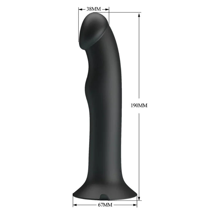 Black Pretty Love Murray vibrating dildo, 190mm silicone with rounded head