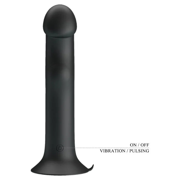 Pretty Love Murray vibrating dildo in black silicone with rounded head and control buttons