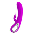 Pretty Love Nicola rabbit vibrator in vibrant purple silicone with silver base