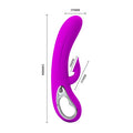 Pretty Love Nicola rabbit vibrator in vibrant purple silicone with clitoral sucker