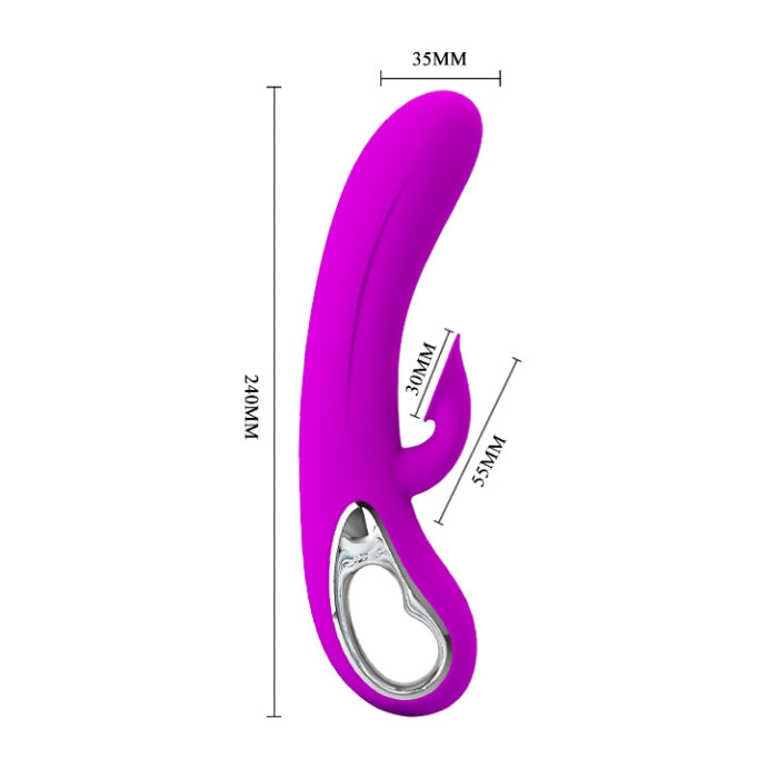 Pretty Love Nicola rabbit vibrator in vibrant purple silicone with clitoral sucker